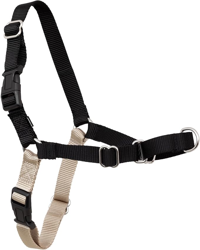 PetSafe Easy Walk No-Pull Dog Harness – Large, Black/Silver