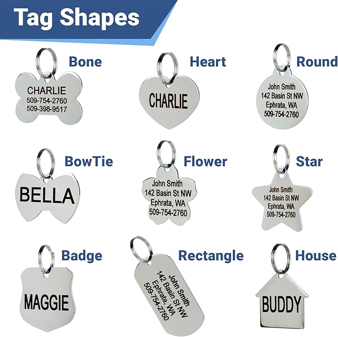 Personalized Stainless Steel Pet ID Tag – Bone Shape