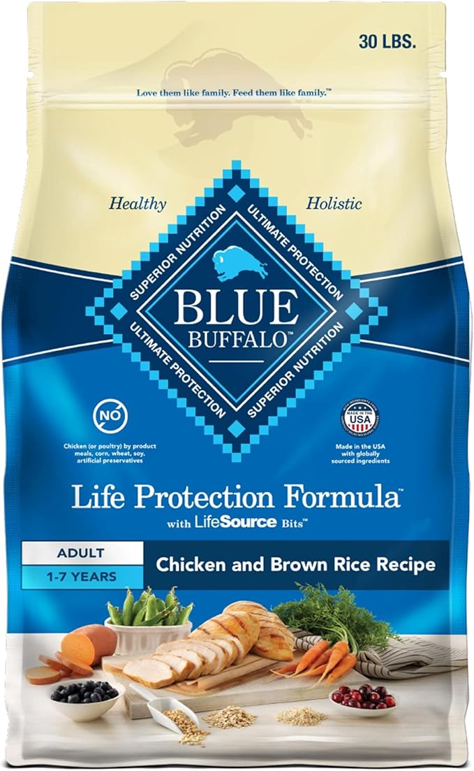 Blue Buffalo Chicken & Brown Rice Dog Food, 30lb