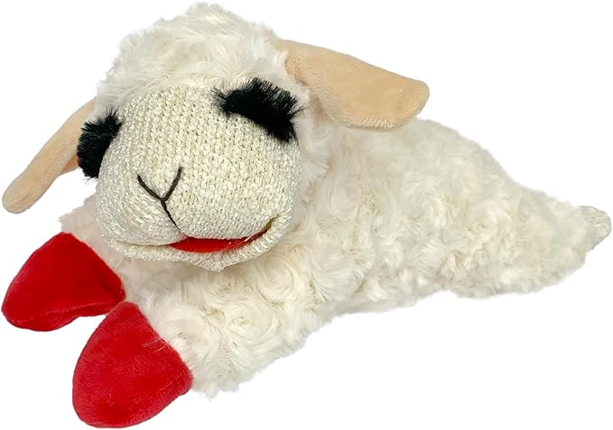 Multipet Lamb Chop 10" Plush Dog Toy – 5 Squeakers