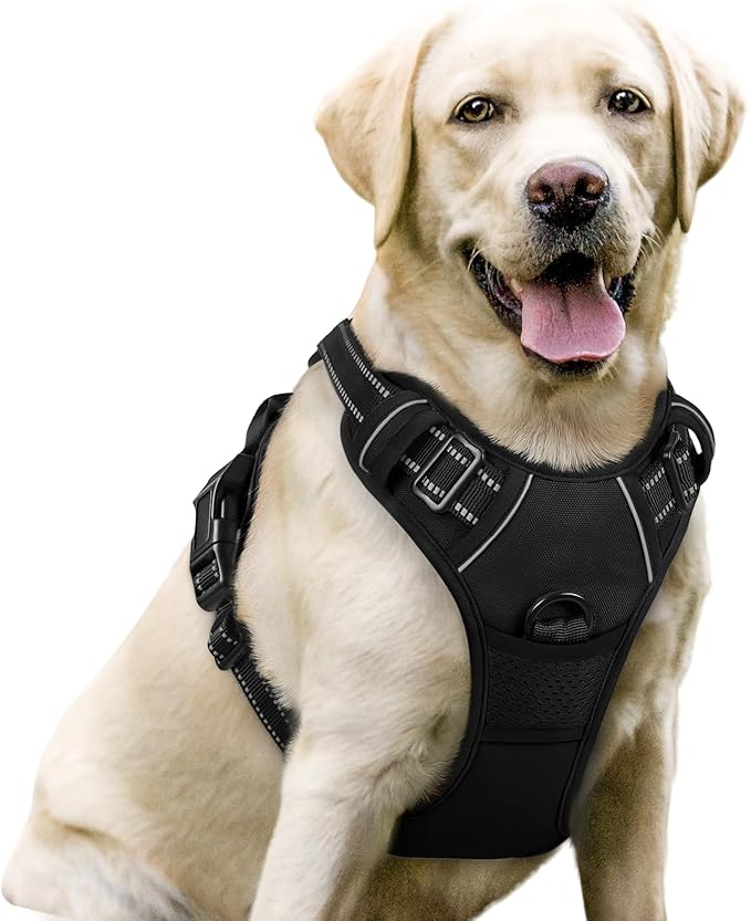 No-Pull Reflective Dog Harness with Handle – Large
