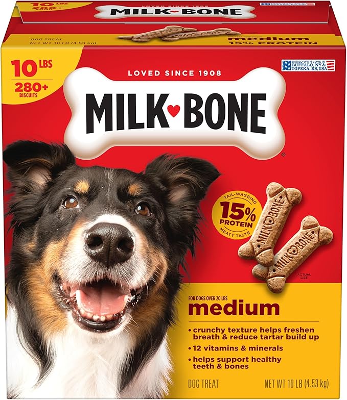 Milk-Bone Original Dog Treats Biscuits for Medium Dogs, 10 Pound