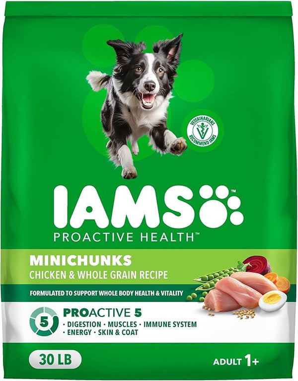IAMS Minichunks Adult Dog Food, Chicken, 30 lb