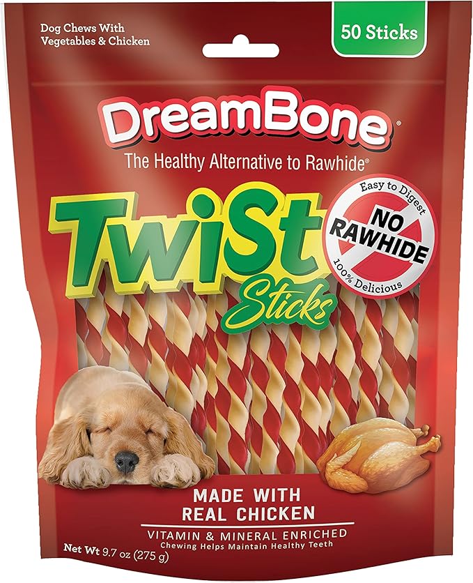 DreamBone Chicken Twist Sticks Dog Chews 50 count