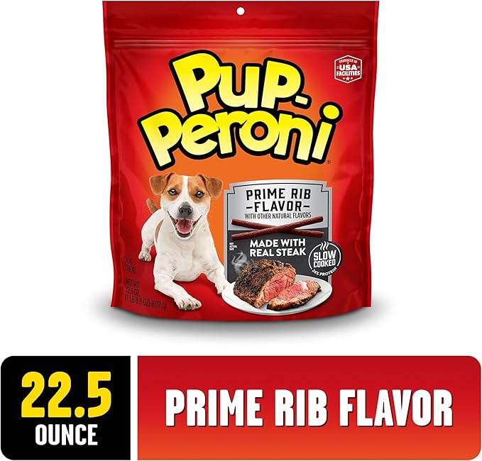 Pup-Peroni Dog Treats, Prime Rib Flavor, 22.5 Ounce, Made with Real Steak
