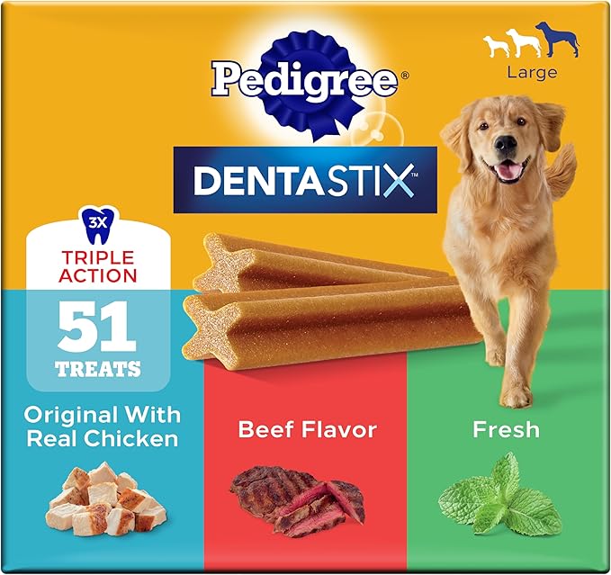 Pedigree Dentastix Variety Pack for Large Dogs – 2.73 lb, 51 Treats