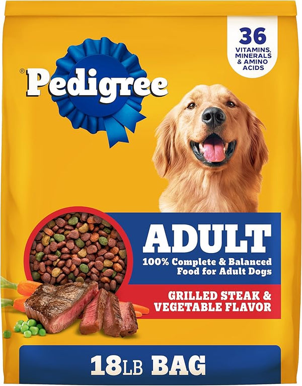 Pedigree Adult Dog Food Steak & Veggies 18lb